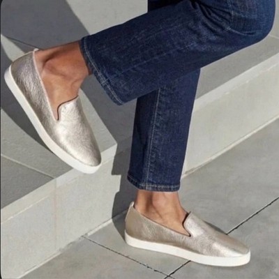 Birdies - women s The Swift leather slip on sneakers metallic gold shoes size 9