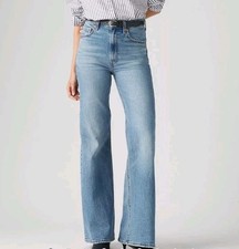 Levi's Premium Ribcage Jeans Women's 25 Blue Denim High-Rise Wide Leg DDR231