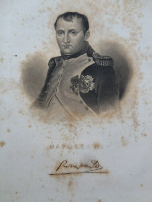 Napoleon ,Original Engraved Portrait signed Bonaparte  9x6 inch,by C.Burt Sc #C