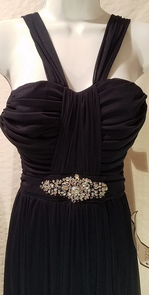 B DARLIN ВЫПУСКНОГО ВЕЧЕРА ВОЗВРАЩЕНИЕ ДОМОЙ ПОДРУЖКИ НЕВЕСТЫ ОФИЦИАЛЬНЫЙ ДЛИННОЕ ПЛАТЬЕ СТРАЗЫ СИНИЙ 1 / 2  - Изображение 3 из 4