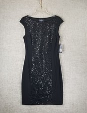 American Living by Ralph Lauren Black Sequin Cocktail Dress Women's 10 Black