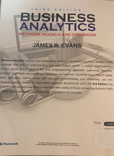 2021 NEW Business Analytics Third Edition Paperback Pearson James R. Evans Book - Picture 3 of 3