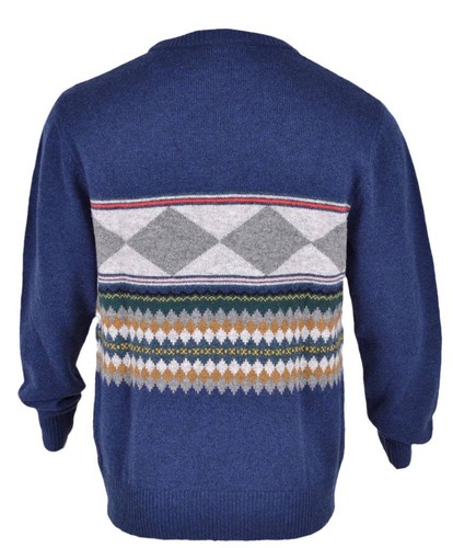 New Burberry Brit Men's $350 100% Lambs Wool Geometric V Neck Sweater Shirt S - Picture 3 of 8