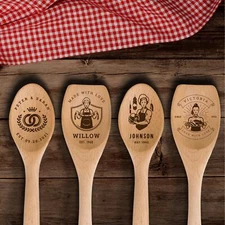 Personalised Wooden Utensils - Engraved Bowl