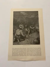 Vancouver Canada Native American Tribe Family Cooking c. 1883 Print