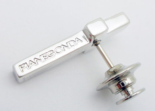 PIANEGONDA .45 Tcw Diamonds Sterling Silver Crucifix Tie/Lapel Pin 14k Gold Post - Picture 3 of 5