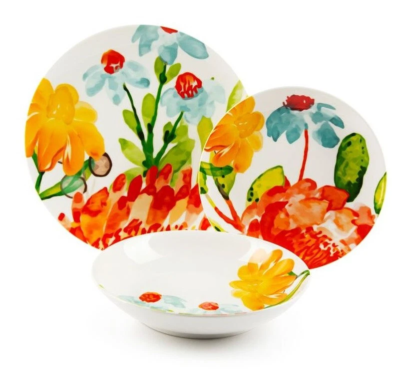 Excelsa Servizio Piatti 18 Pezzi Porcellana e ceramica Blooming 18 pz cod.67378 - Immagine 4 di 4