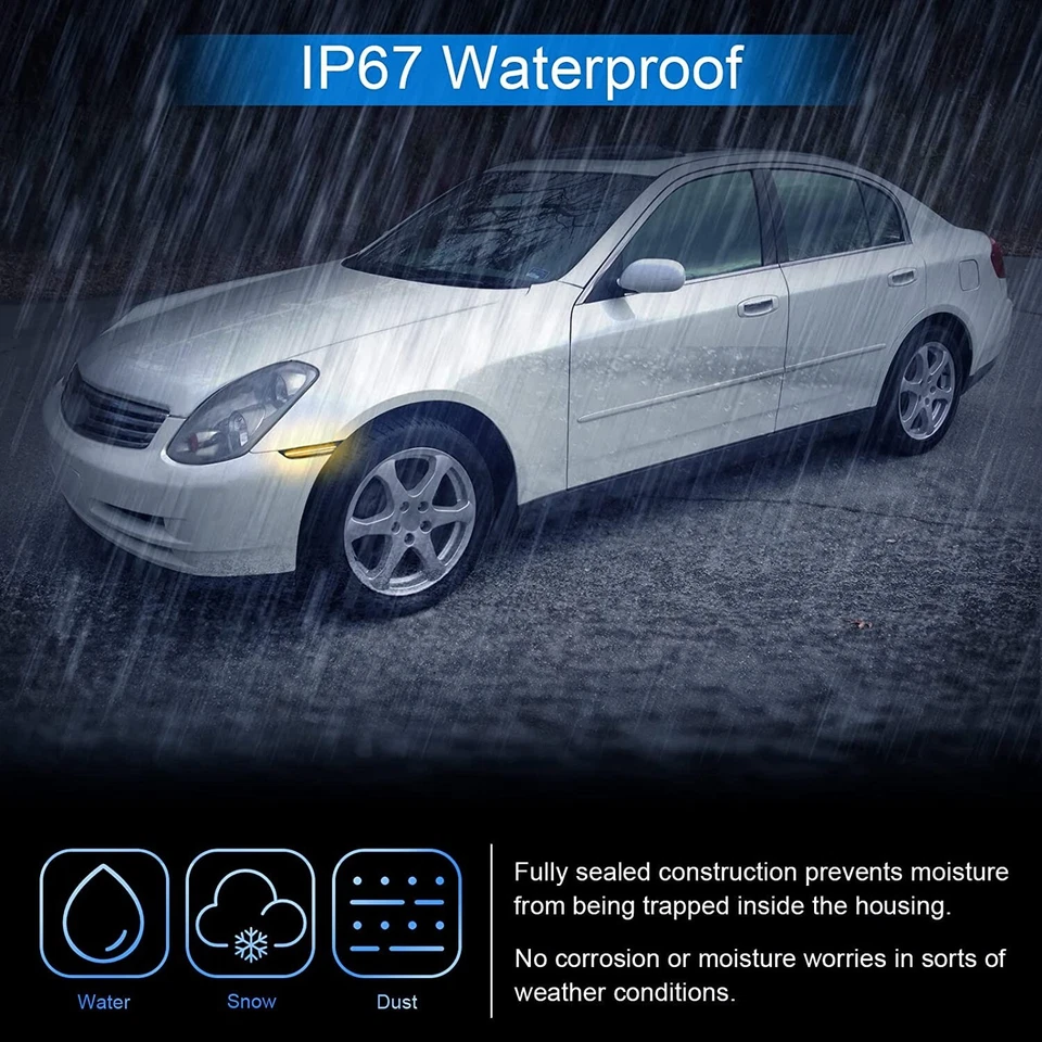 Parachoques delantero blanco LED luces de señalización laterales para Infiniti G35 2003-2006 sedán 4P Foto 3 de 4