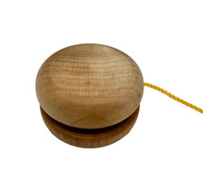Vintage Solid Natural Wood Yo Yo Classic Toy 2 x 2" with String