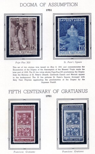 VATICAN 1929-1957 COMPLETE COLLECTION OF 300 STAMPS ON 50 WHITE ACE PAGES - Picture 20 of 24
