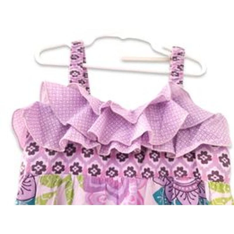 Naartjie 7 тропический цветочный макси длинное платье фиолетовый - Изображение 2 из 4