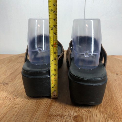 L.L Bean Sandals Women's 41 US 10 Brown Leather Slides Wedge Casual Shoes - Picture 9 of 15