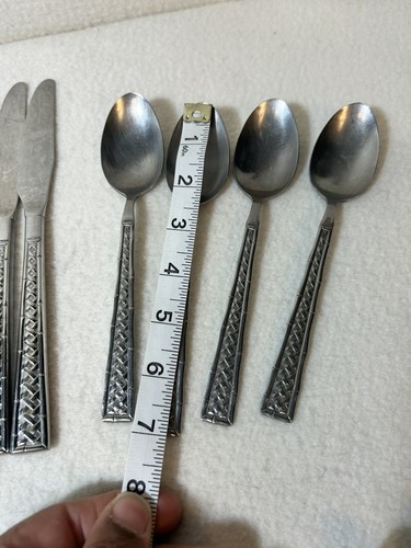 4 Gedecke INTERNATIONAL DELUXE EDELSTAHL BESTECK Silberbesteck Korbgeflecht Vintage - Bild 9 von 16