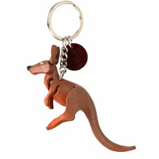 Schlüsselanhänger Leder Känguru Tier Figur - Frauen Kinder Mädchen