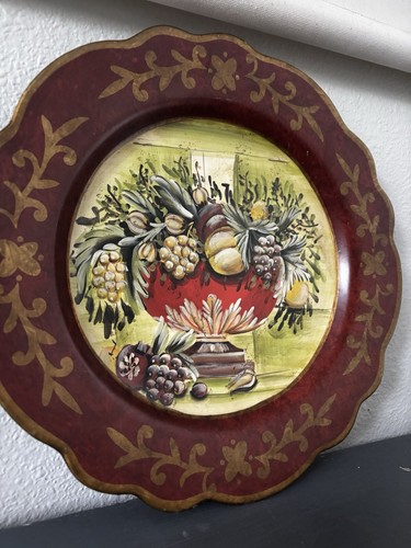 Collectible Decorative Plate By Raymond Waites, Pre Owned Fruit Grapes Pears - Picture 2 of 19