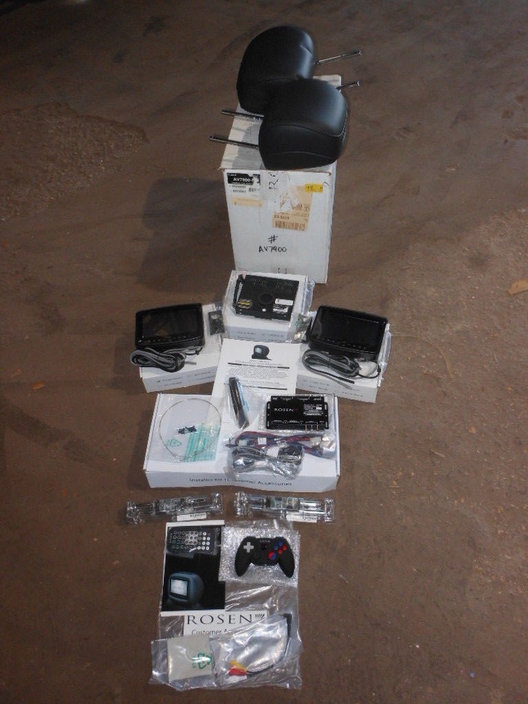 New Rosen Dual DVD Dark Charcoal Headrest Kit 2006 Toyota Av