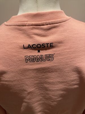 LACOSTE Peanuts Unisex salmon pink Snoopy sweatshirt size S | eBay