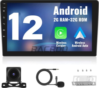 9'' Android 12 Autoradio mit Carplay GPS Navi Wifi BT FM WIFI 32GB 2DIN Kamera