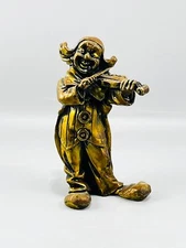 TEKFORM 925 Sterling Silver Composition Musician Clown Fiddler Figurine 5"