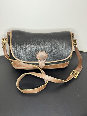 Dooney & Bourke Rare Crossbody Purse Vintage Black & Brown Pebble Some Wear