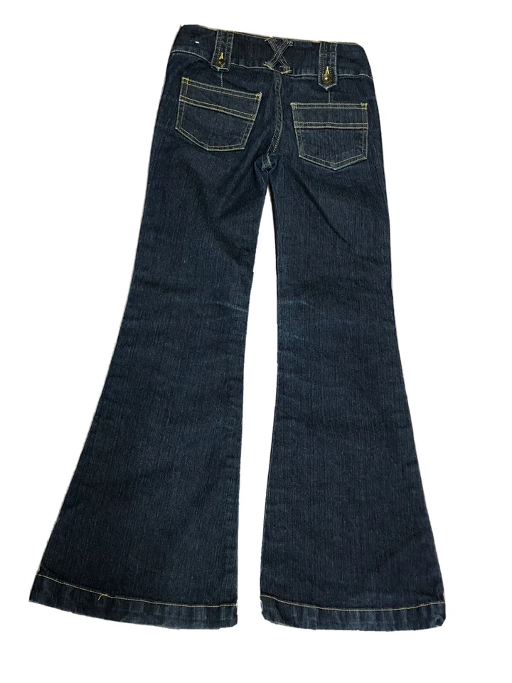 Pantalones de mezclilla Bongo para niñas talla 8 corte bota 2 bolsillos con solapa Foto 3 de 4