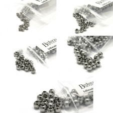 100 Surgical 304 Stainless Steel Silver Round Spacer Jewelry Beads Small - Big