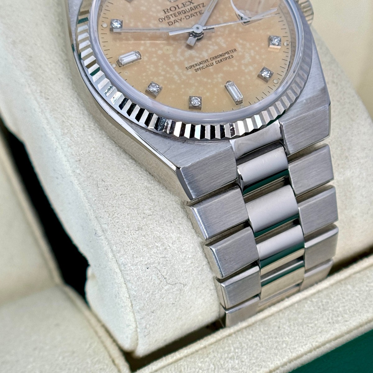 Rolex Day-Date Oysterquartz 36 Tropical Orange Diamond Dial 18K