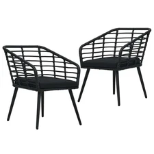  Garden Chair Set of 2 Black