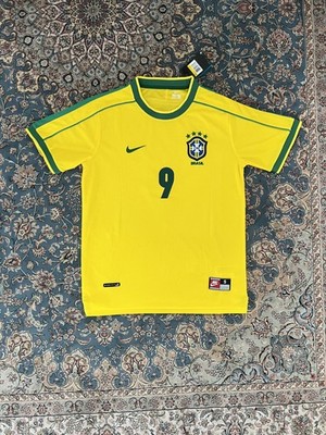 Brasilien 1998 Heim Retro Trikot (Ronaldo 9) NEU
