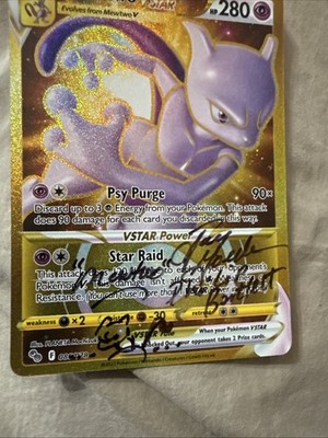 Pokemon Go Mewtwo VSTAR Gold Secret Rare Card 086/078 Jay Goede
