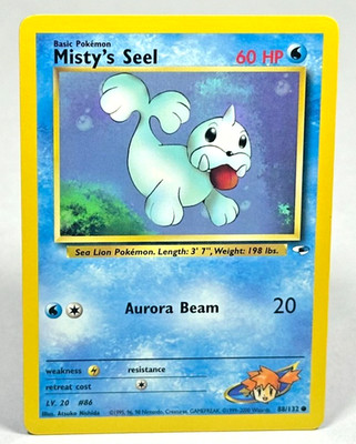 Misty's Seel 088/132 Vintage Gym Heroes Regular, WOTC Pokemon 1999