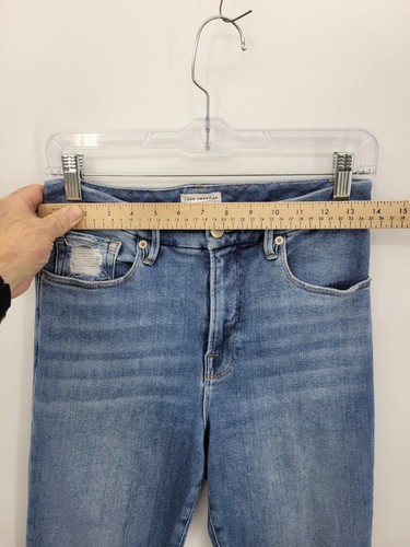 Jeans Good American para mujer 8/29 buena cintura lavado medio ajustado elástico azul denim - Imagen 10 de 12