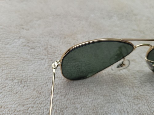 Ray-Ban Aviator Small Metal Gold Sunglasses RB3044 L0207 52 Light Lens Scratches - Picture 8 of 10