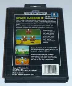 SPACE HARRIER II 2 - Sega Genesis Game, with Box/Case, Tested & Working