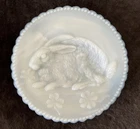 Antique EAPG Gillinder & Sons Milk Glass Rabbit & Shamrock Plate Easter Spring