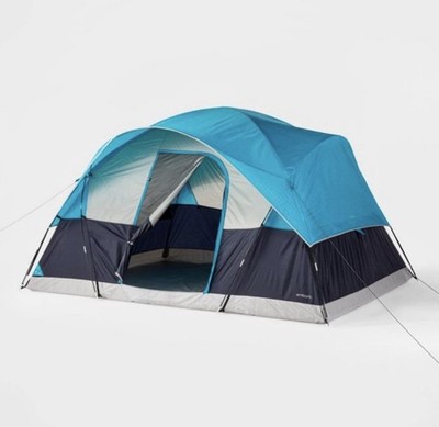 Embark 8-Person Dome Camping Tent - Blue/Navy/Grey - Large Family Size
