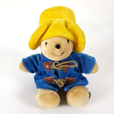 Vintage PADDINGTON BEAR Plush by Eden Stuffed Animal Yellow Hat Blue Coat 9