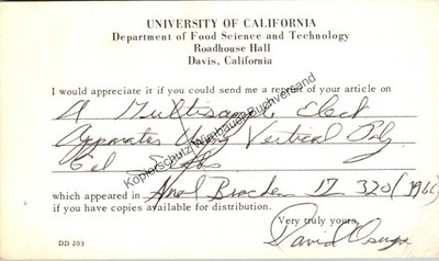 Original Autogramm David T. Osuga (1936-2018) University of California Bose Inst
