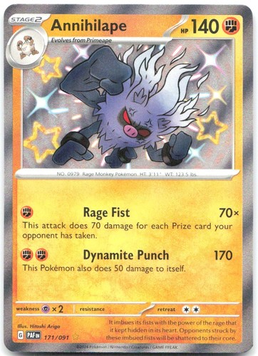 Annihilape 171/091 Pokemon SV: Paldean Fates Holo Shiny Rare NM