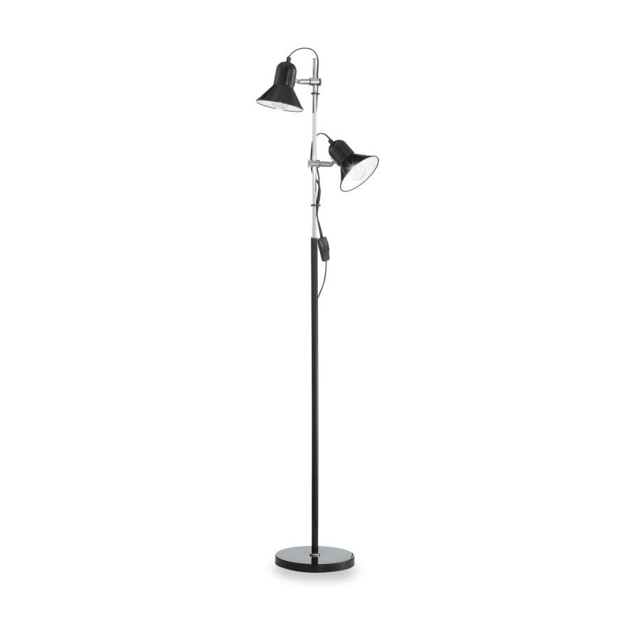 Ideal Lux POLLY PT2 NERO Lampada da Terra 2 Luci Orientabili E27