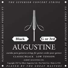 Classic/Black - Low Tension Nylon Guitar Strings Single G 3rd String Augustine