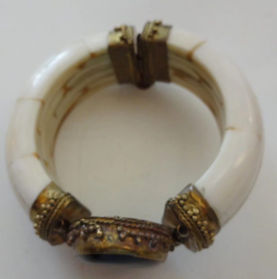 Brazalete Brazalete Antiguo Africano Marruecos Grueso Tribal Artesano Beréber Onix Sujetadores Brazalete Brazalete Foto 4 de 4