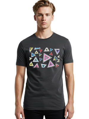 Triangles Mens Graphic Tee, 100% Cotton, Casual Summer Wear