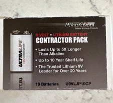 10- Pack Ultralife 9v U9VLJ lithium Battery 1200mah New Factory Box
