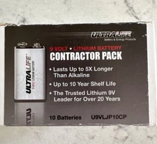 10- Pack Ultralife 9v U9VLJ lithium Battery 1200mah New Factory Box
