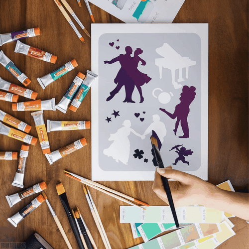 12 Stück Zeichenschablonen zum Malen auf Holz große Schablonen zum Aufmalen - Bild 4 von 7