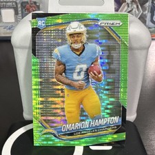 Panini 2025 Prizm Neon Green Pulsar Prizm Rookie Omarion Hampton #355 Chargers 