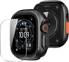 Protective Case for Apple Watch Ultra 3/2/1 49mm, with Tempered Glass Screen Pro