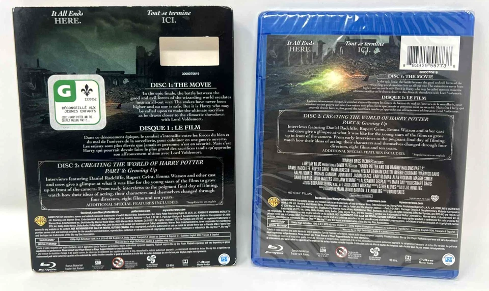 Harry Potter And The Deathly Hallows Part 2 Blu-Ray w/ Slipcover NEW SEALED - Image 2 of 2