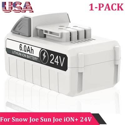 6.0Ah 24V Battery for Snow Joe Sun Joe iON+ - 6000mAh Replacement 24VBAT-LTW
